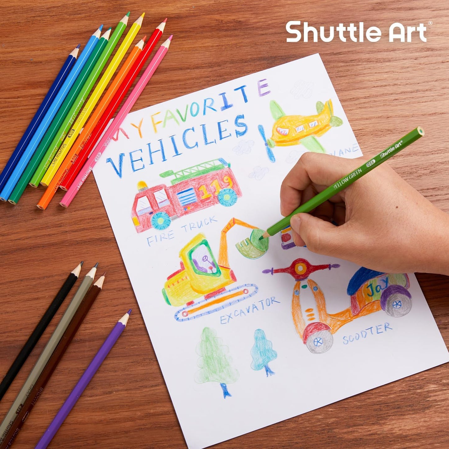 12 Colours Pack Pre-sharpened Coloured Pencil Set